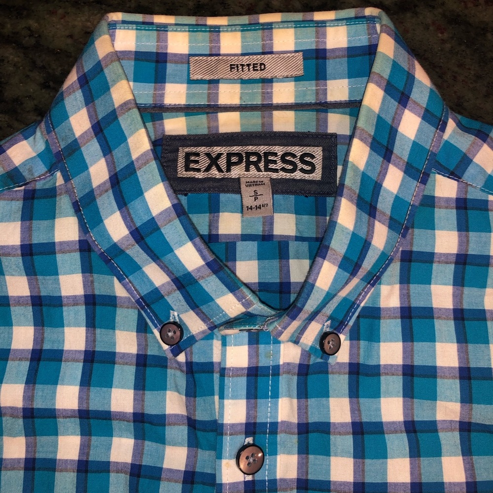 Express Men’s Fitted Dress Shirt Size S - Picture 2 of 3